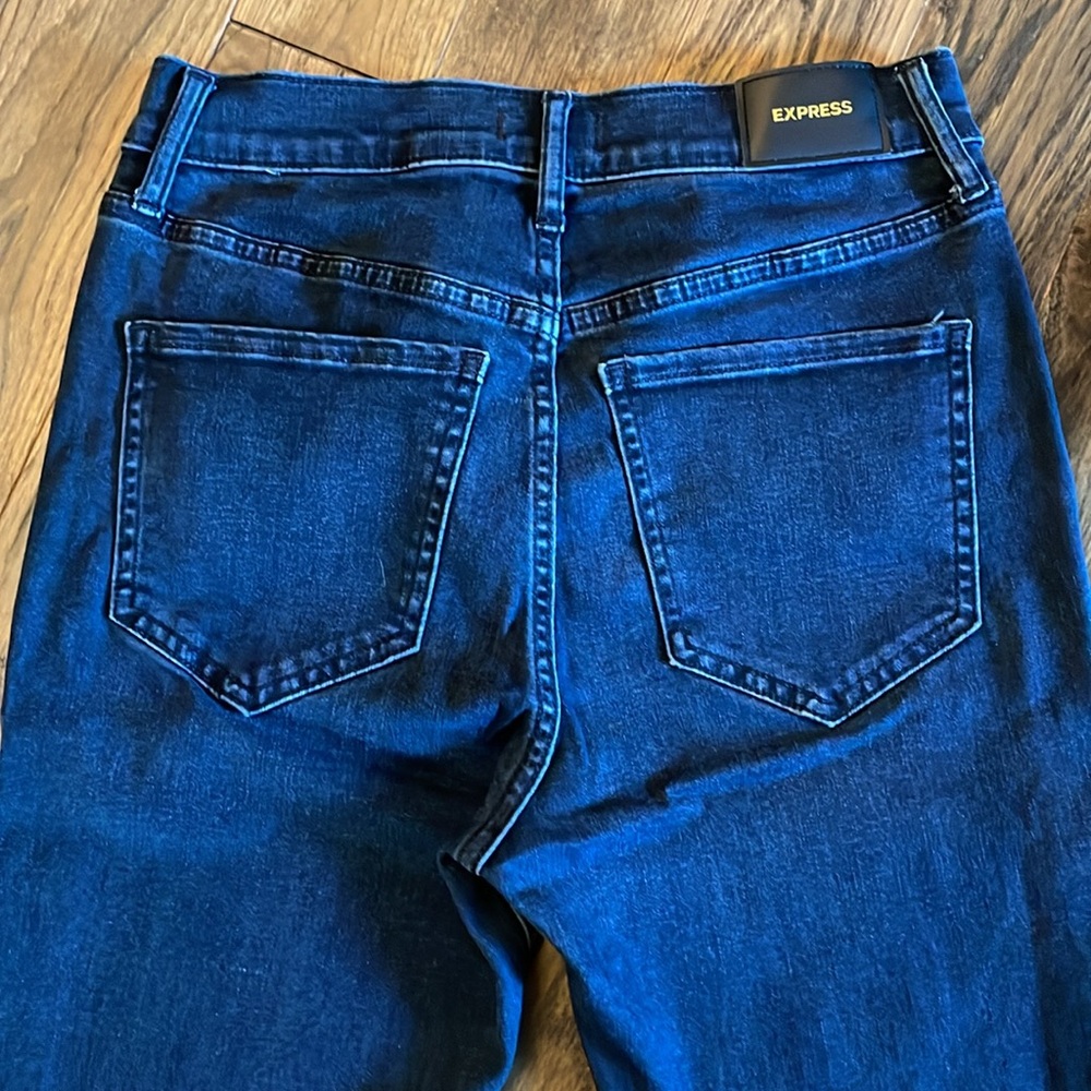 Express Women's Deep Blue High Rise Skinny Jeans - Picture 11 of 16